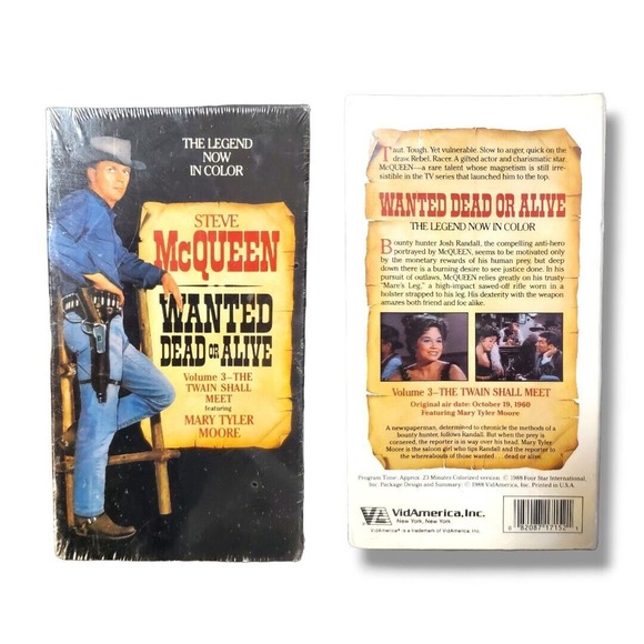 Steve McQueen Wanted Dead Or Alive Vol 3 The Twain Shall Meet Factory Sealed VHS - Picture 7 of 7